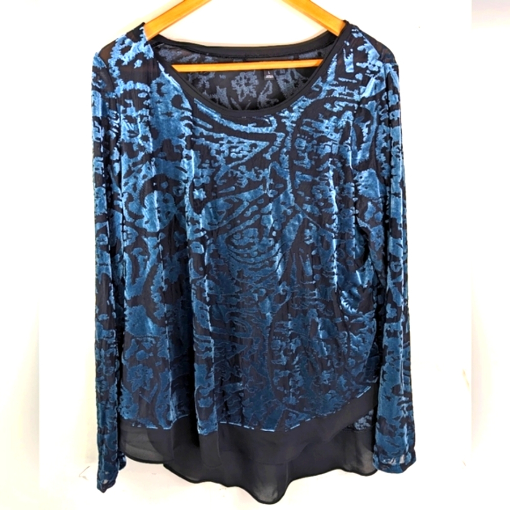 Long Sleeve Simply Vera Vera Wang Blouse, Women's Size L